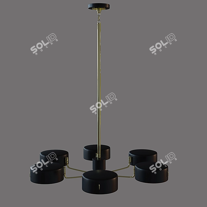 Elegant Six-Light Chandelier 3D model image 2