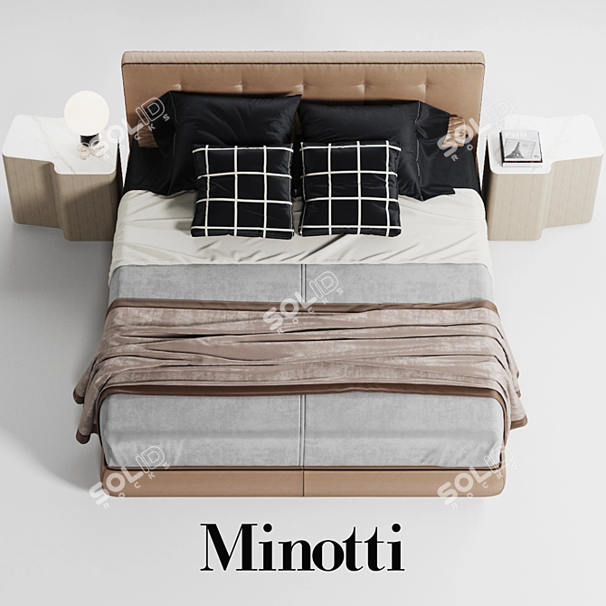 Minotti Bedford Bed Set 3D model image 1