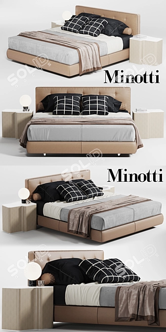Minotti Bedford Bed Set 3D model image 2