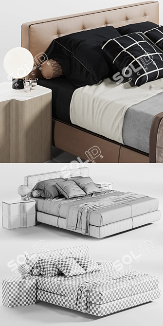Minotti Bedford Bed Set 3D model image 3