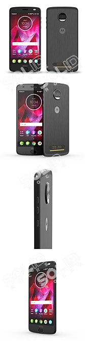 Motorola Moto Z2 Force - Sleek Black 3D model image 2