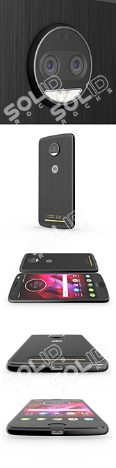 Motorola Moto Z2 Force - Sleek Black 3D model image 3