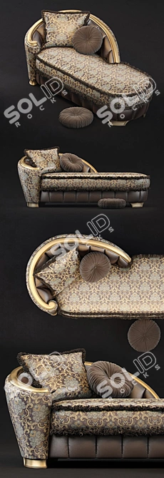 Goldconfort Chaise Longue: Luxury Comfort in Gold 3D model image 2