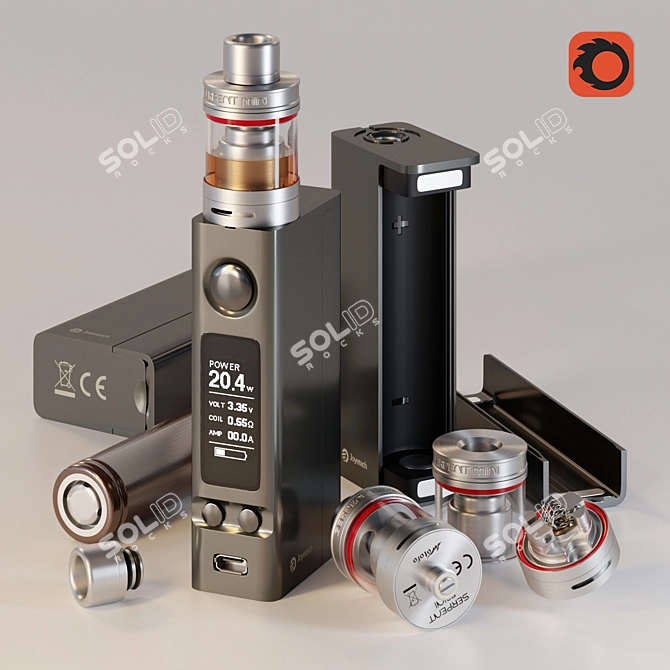 Joytech eVic VTwo Mini: Powerful & Sleek Electronic Cigarette 3D model image 1