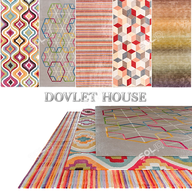 Luxurious Collection: DOVLET HOUSE Carpets - Set of 5 [Part 6] 3D model image 1