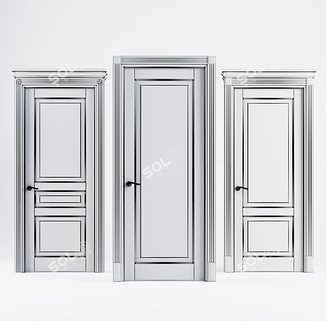 Volhovets Lignum: Classic Oak Door 3D model image 2