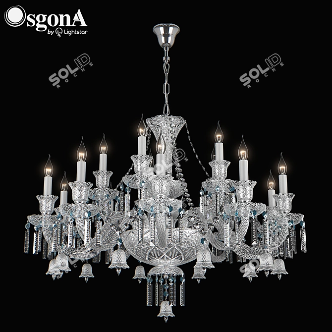 Modern Crystal Pendant Chandelier 3D model image 1