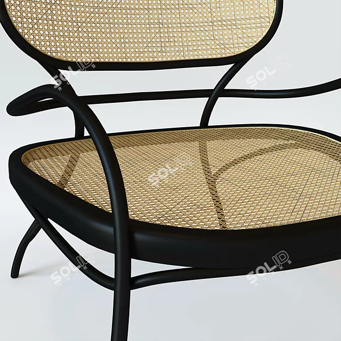 Classic Teak and Wood Armchair 3D model image 3