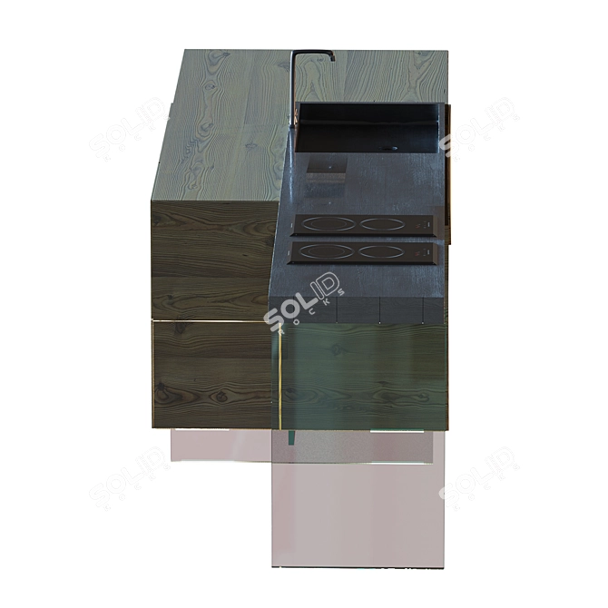  Sleek Steel Kitchen Table 3D model image 3