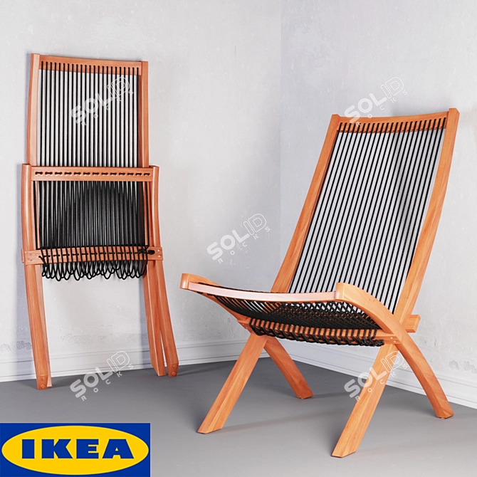 Ikea Brommo Outdoor Chaise Lounge 3D model image 1