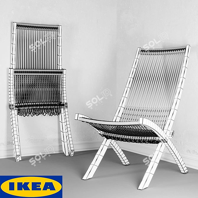 Ikea Brommo Outdoor Chaise Lounge 3D model image 3