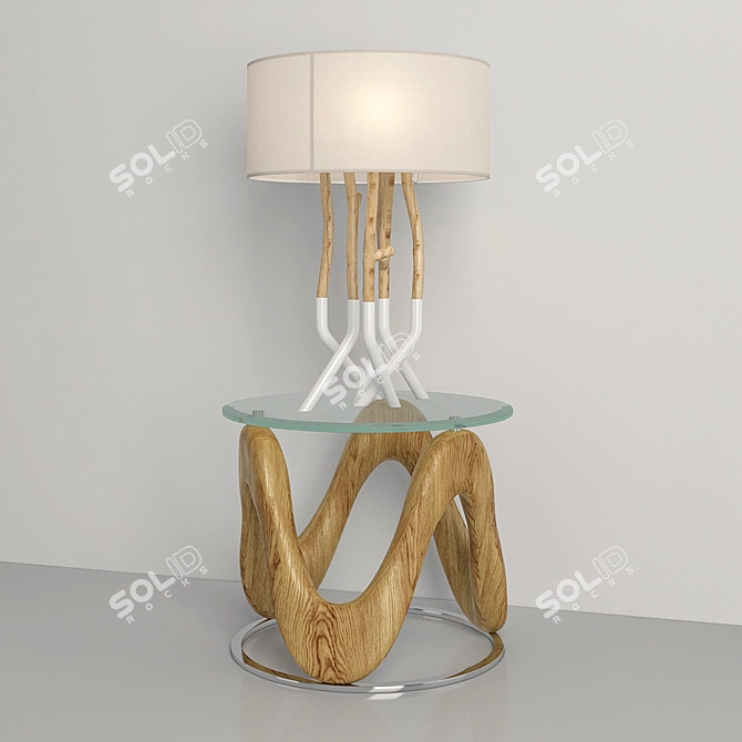 Modern Set: Outli Table Lamp & Fuji Lamp Table 3D model image 2