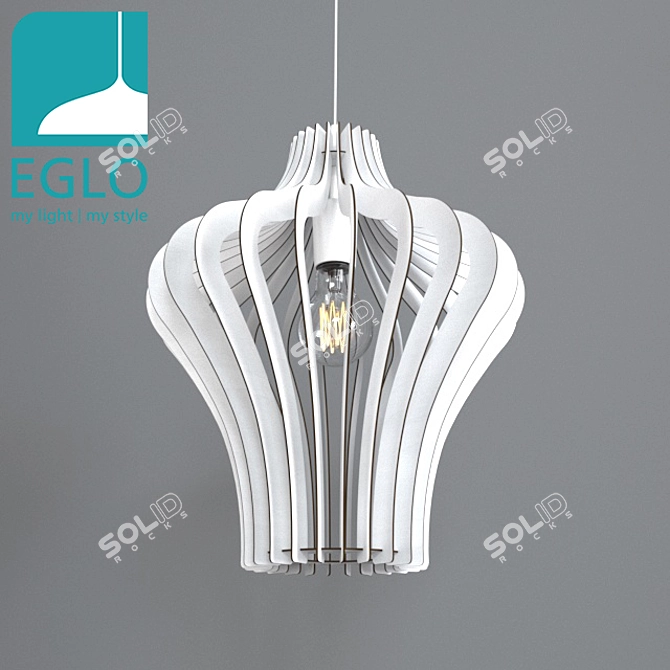 EGLO 150cm White Steel Pendant 3D model image 1