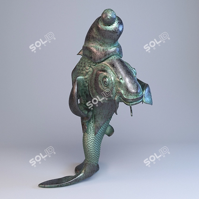 Vintage Carp Plush Toy 3D model image 1