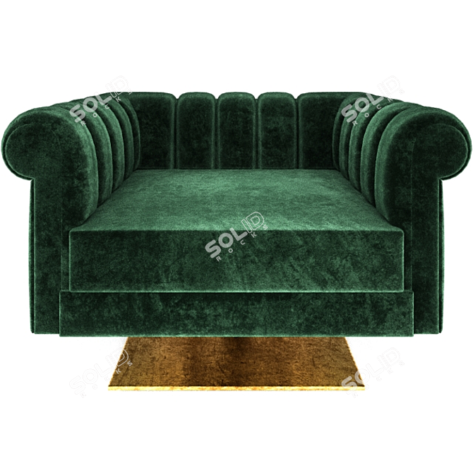 Luxurious Velvet Armchair 3D model image 2