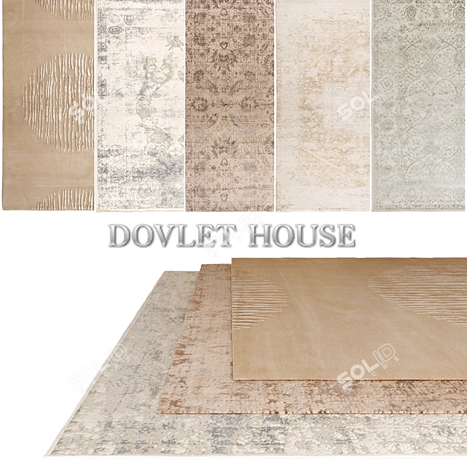 DOVLET HOUSE 5-Piece Carpets (Part 13) 3D model image 1