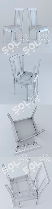 Elegant Nika Dining Chair 3D model image 3