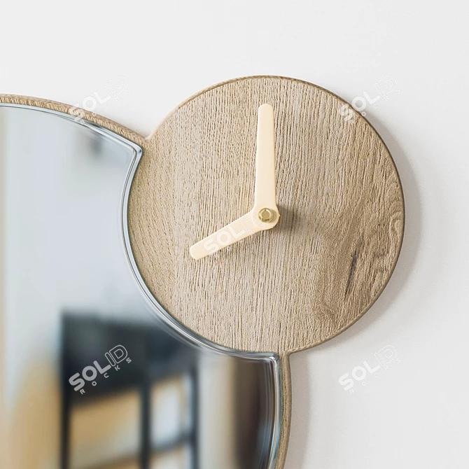 Elegant Mirror Clock 3D model image 3