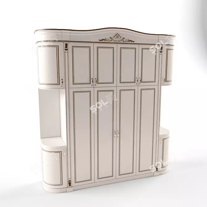 Stylish Storage Solution: Russian-English Translation Wardrobe 3D model image 1