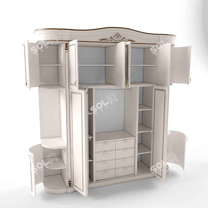 Stylish Storage Solution: Russian-English Translation Wardrobe 3D model image 2