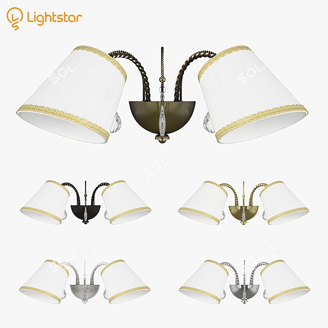 Esedra Lightstar Crystal Wall Sconce 3D model image 1