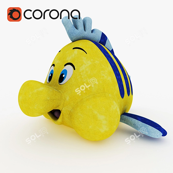 Flounder Plush Toy from "The Little Mermaid 3D model image 1