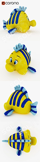 Flounder Plush Toy from "The Little Mermaid 3D model image 2