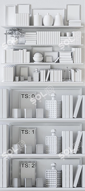  Elegant Shelf Décor Set 3D model image 2