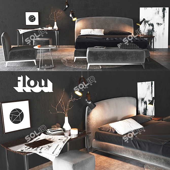 Flou 01 Furniture Set 3D model image 1