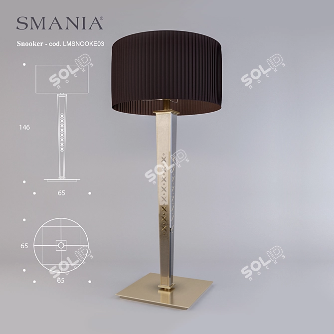 Vintage Glass Snooker Floor Lamp 3D model image 1