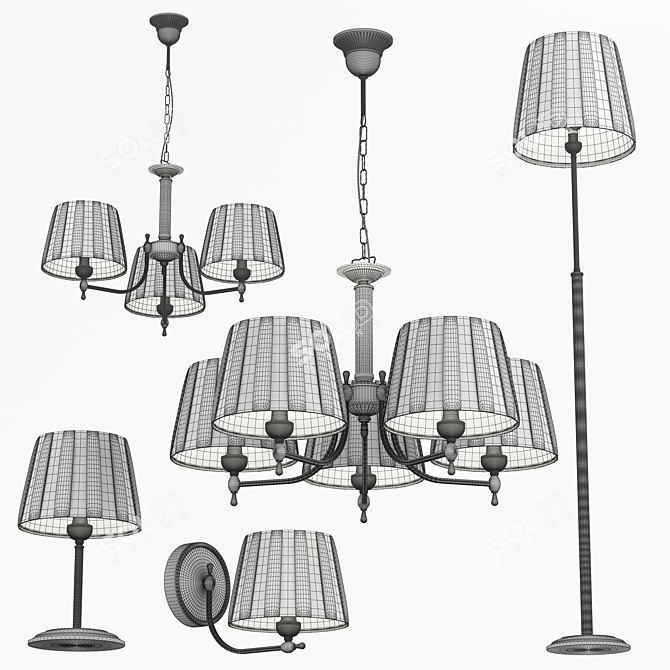 Title: Elegant TK Lighting Charlotte Fixtures 3D model image 2