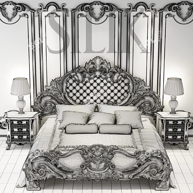 Classic Silik Olimpia Bed 3D model image 3