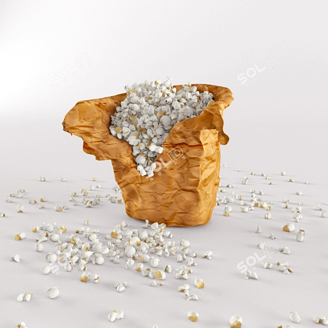 Delicious Savory Popcorn Bag 3D model image 1