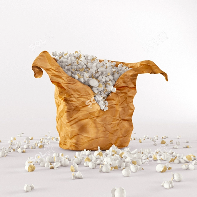 Delicious Savory Popcorn Bag 3D model image 2