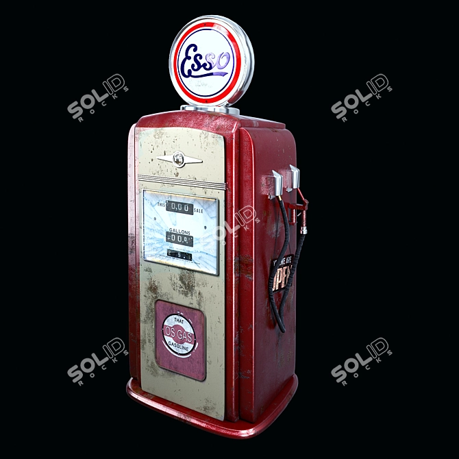 Retro Fuel Pump Station 3D model image 1