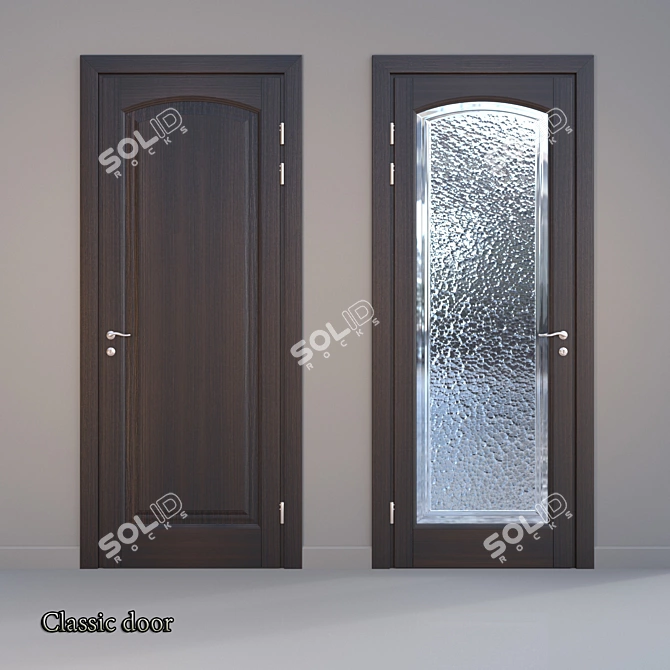 Elegant Classic Door 3D model image 1