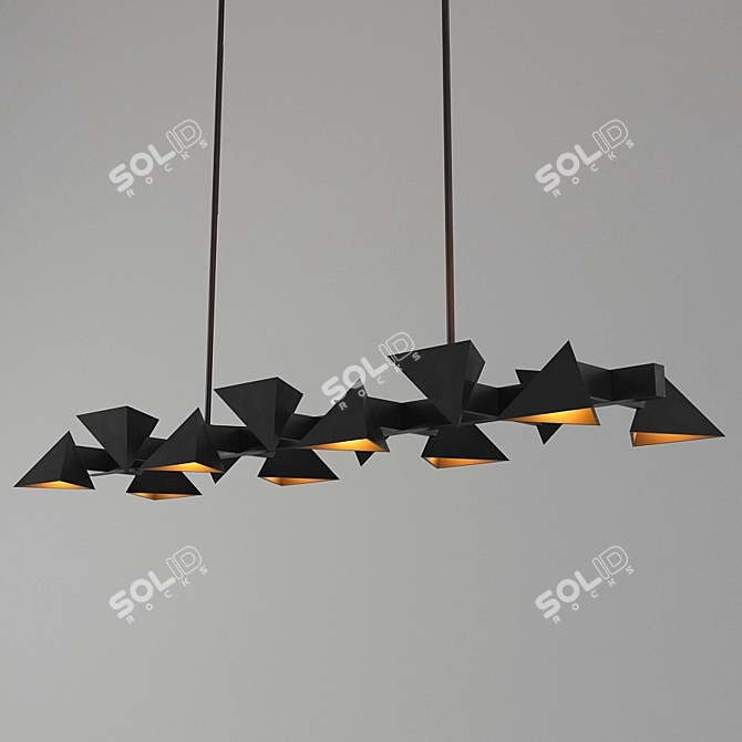 Industrial Metal Loft Chandelier & Sconce 3D model image 3