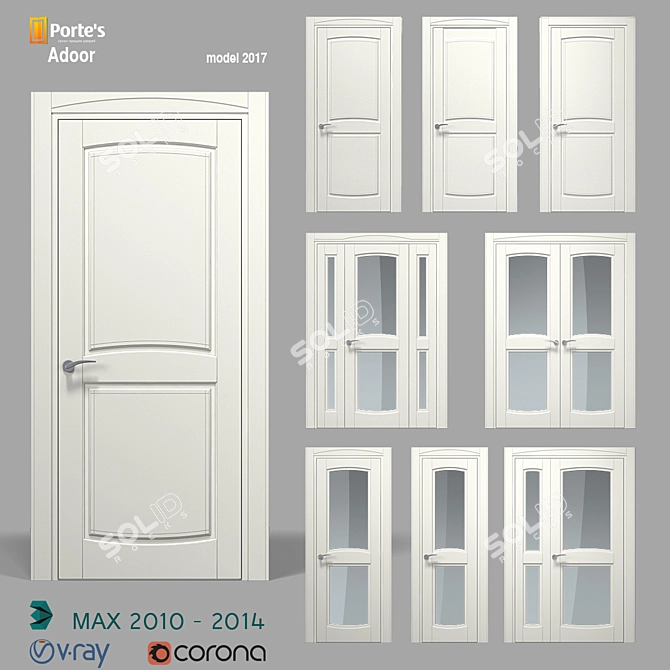 Elegant Adoor Doors (2017) - Versatile & Stylish 3D model image 1