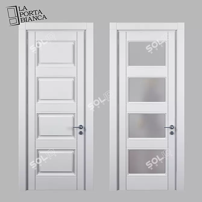 Elegant Frida A: Interior Door by LaPortaBianca 3D model image 1