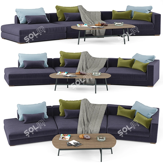 Cozy Long Island Modular Sofa 3D model image 1