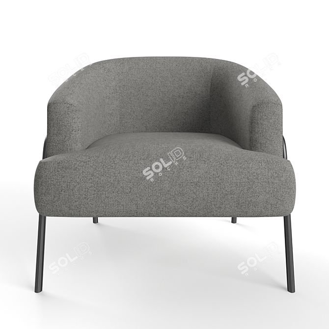 Stylish Gray Paolo Accent Chair 3D model image 1