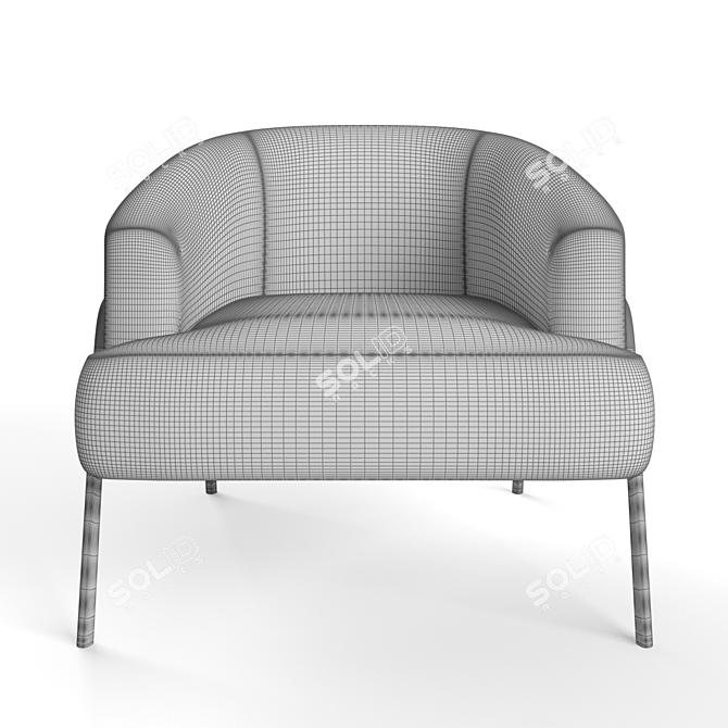 Stylish Gray Paolo Accent Chair 3D model image 3