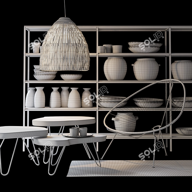 Authentic Ethnic Decor Set 3D model image 2