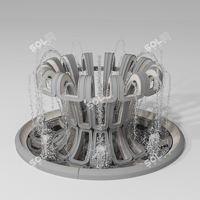 Contemporary Water Fountain 3D model image 1