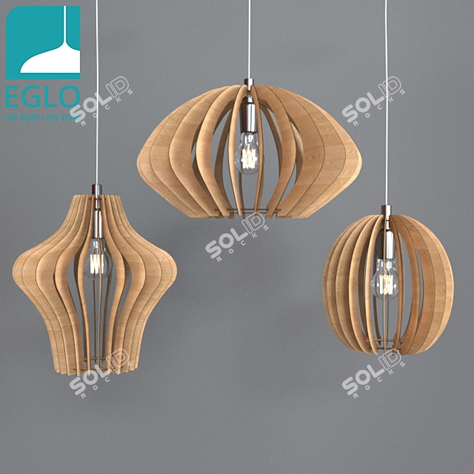 EGLO Chrome Steel Pendant Light 3D model image 1