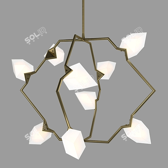 Polyhedral Glass Seed Pendant Lights 3D model image 2