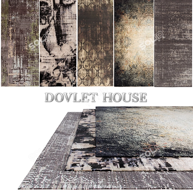 Luxurious Carpets Collection by DOVLET HOUSE (5 pcs) 3D model image 1