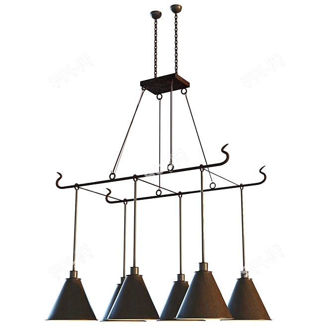 Forged Elegance Chandelier 3D model image 1