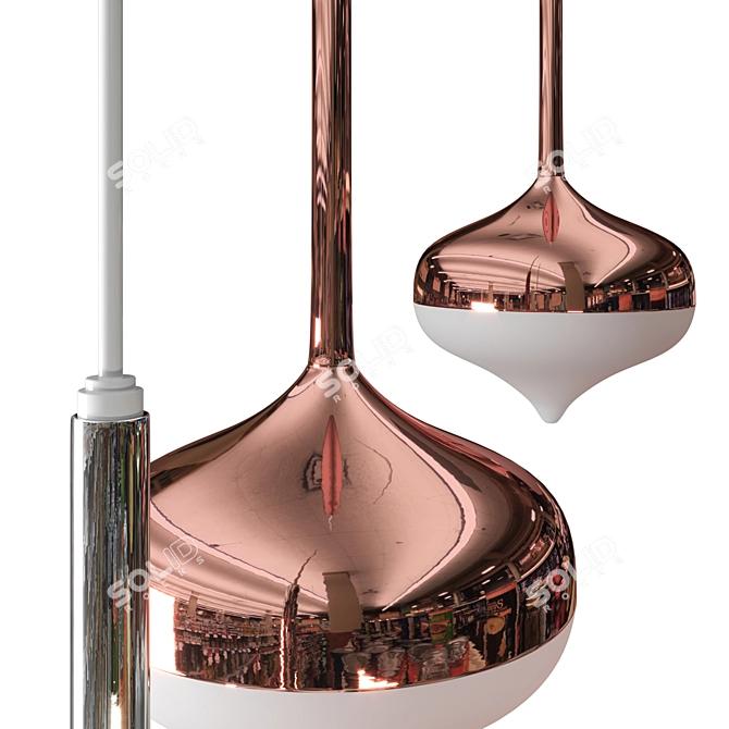 Elegant Spun Pendant Lamp 3D model image 2