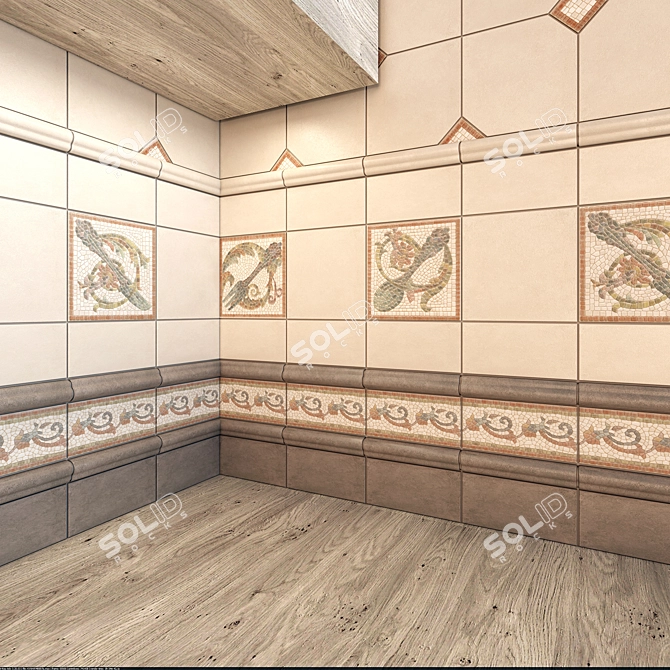 Elegant Kitchen Tiles 3D model image 1